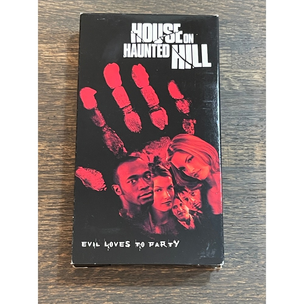 House on Haunted Hill VHS 1999 Horror Movie Warner Bros Geoffrey Rush Taye Diggs
